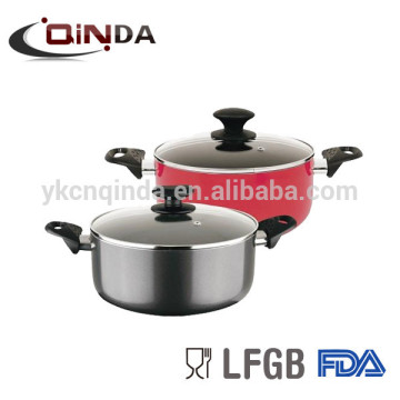 Aluminum non-stick sauce pot with glass lid